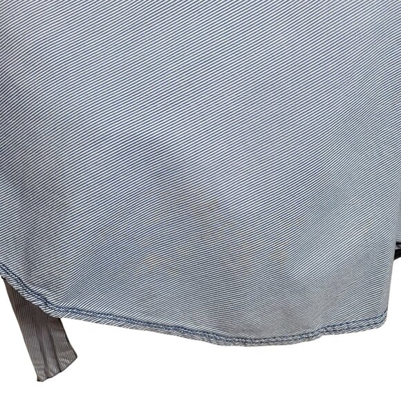 Maeve Newport Wrap Shirt Dress Blue White Size 14 Striped Long Sleeve Mini READ - Picture 9 of 10